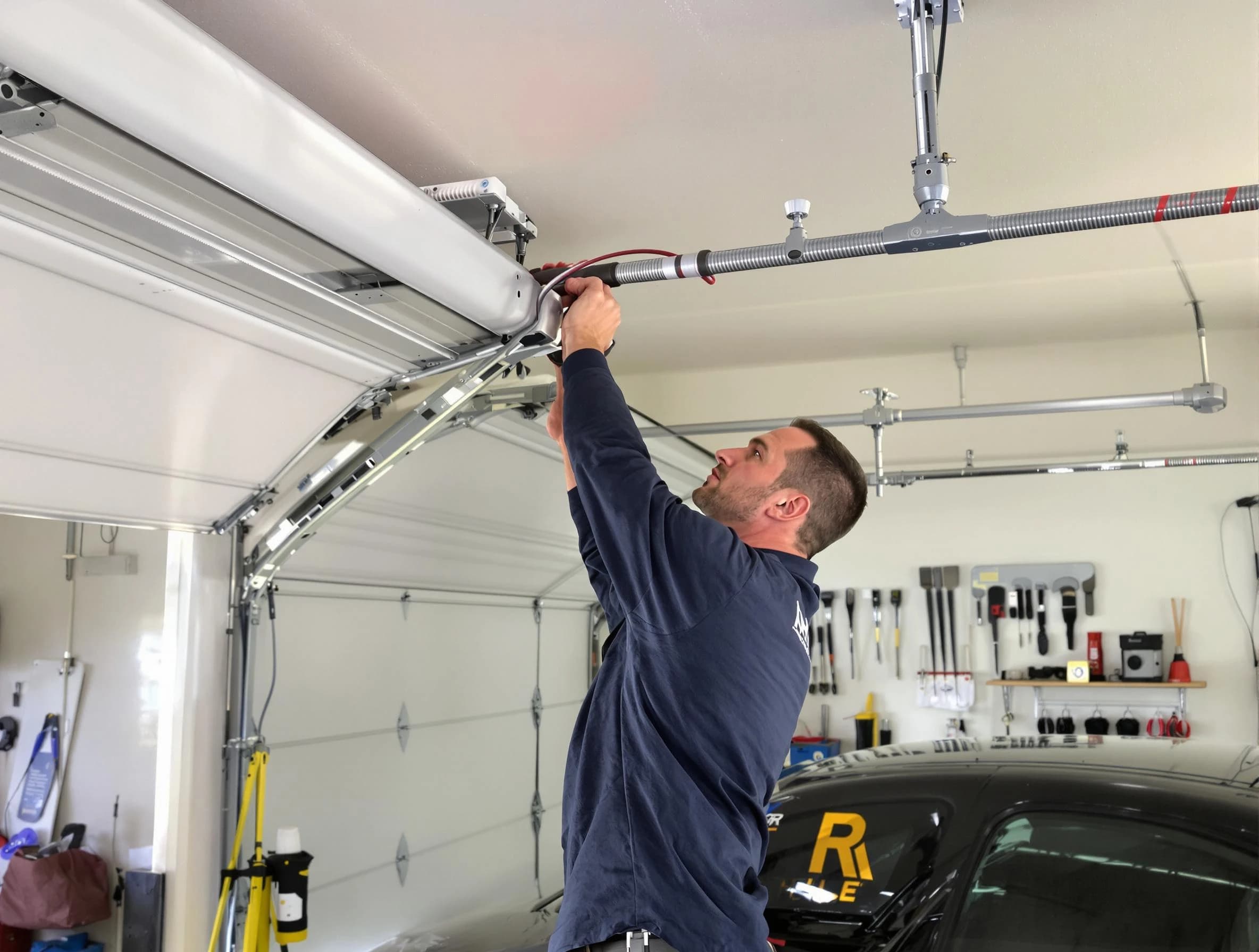 Naples Garage Door Repair technician performing garage door cable repair in Naples