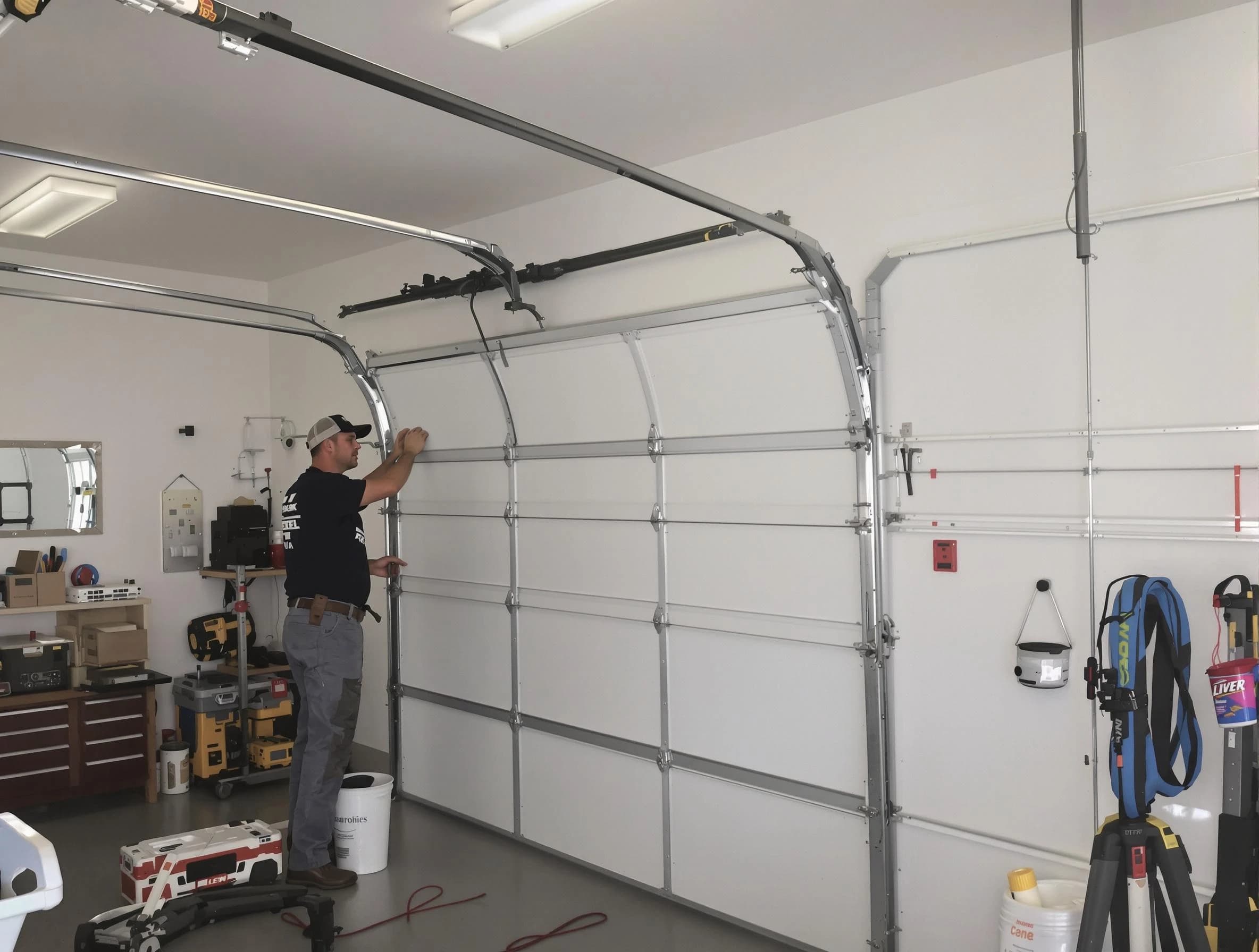 Naples Garage Door Repair team installing new garage door in Naples