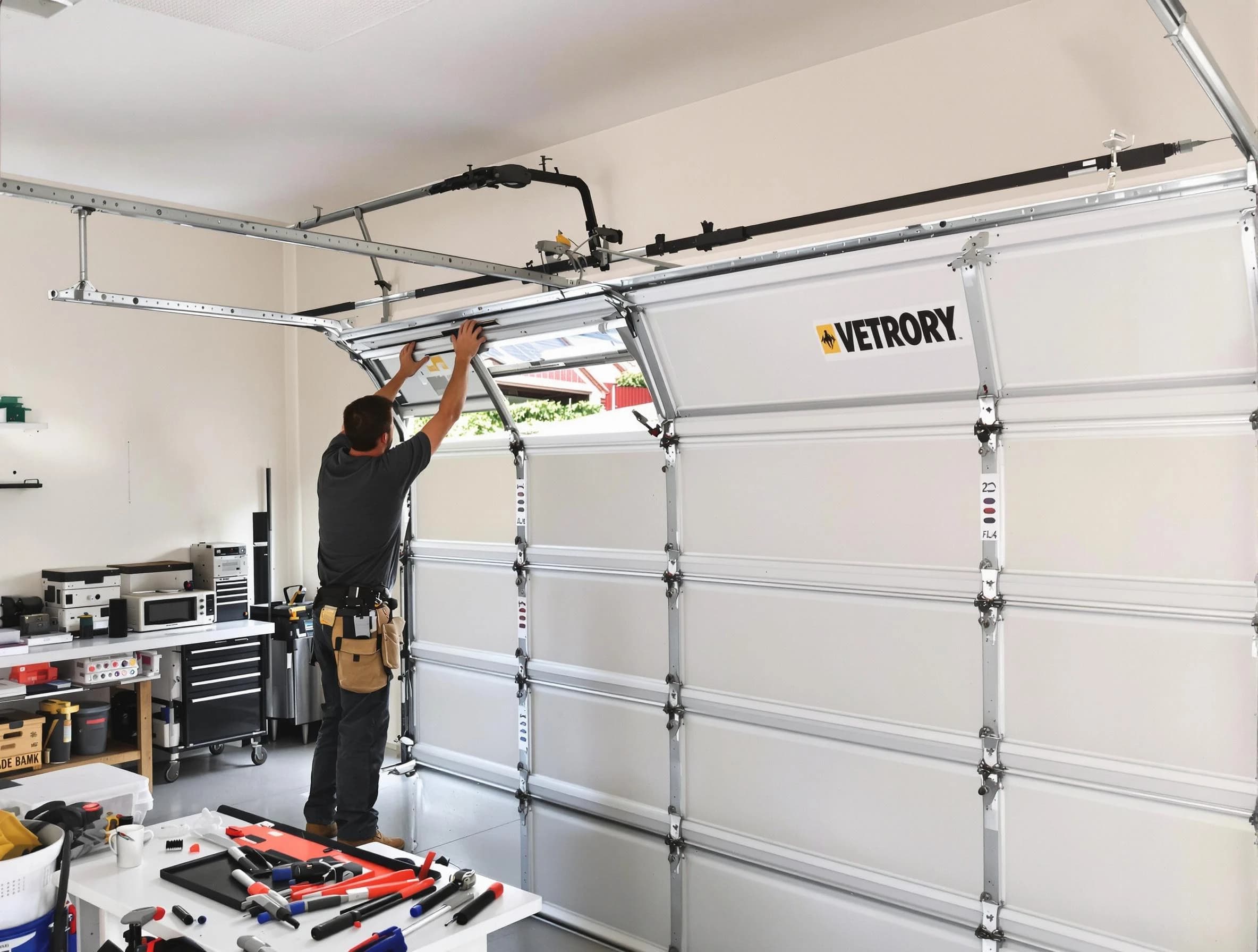 Naples Garage Door Repair technician performing section replacement in Naples