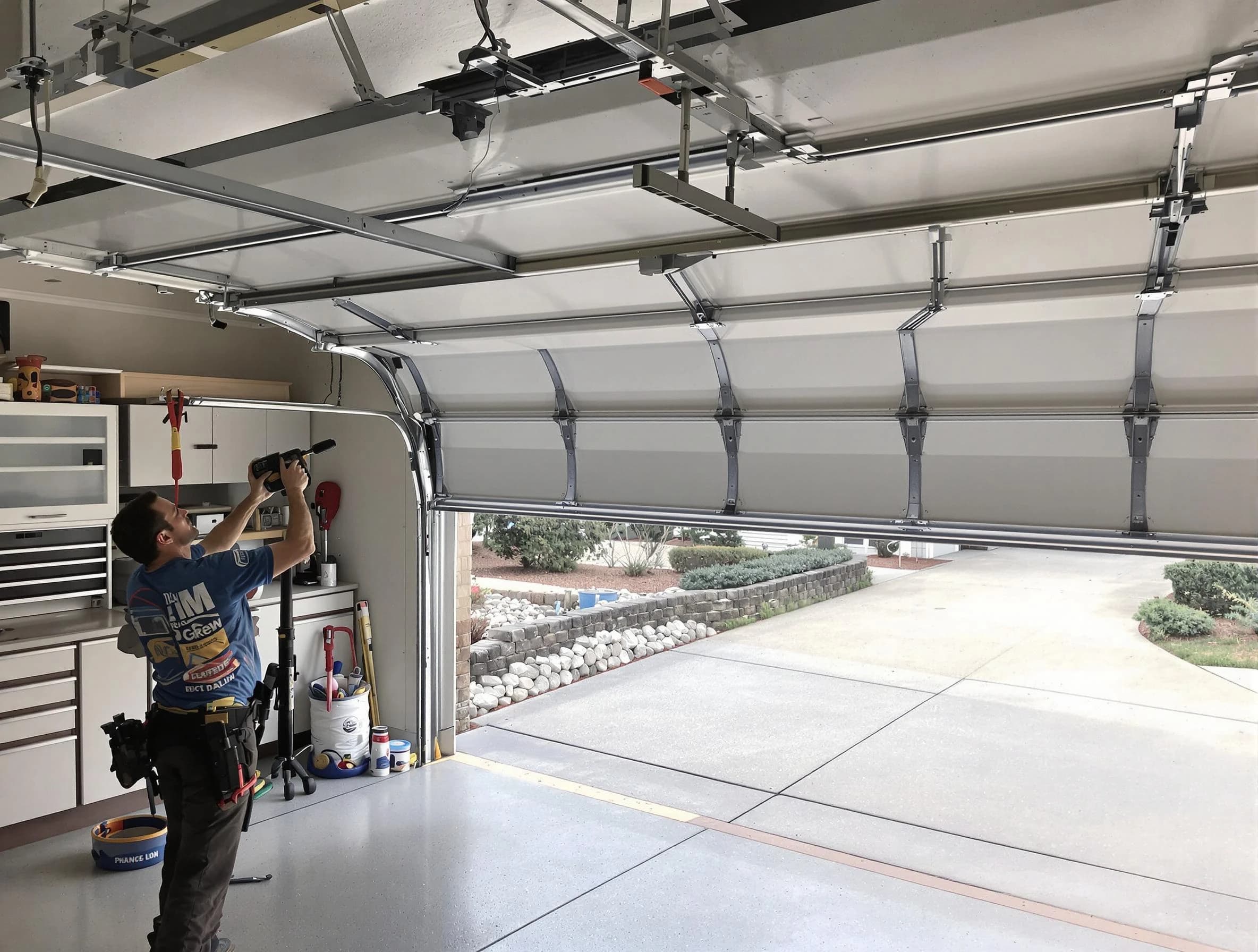 Garage door track repair service by Naples Garage Door Repair in Naples