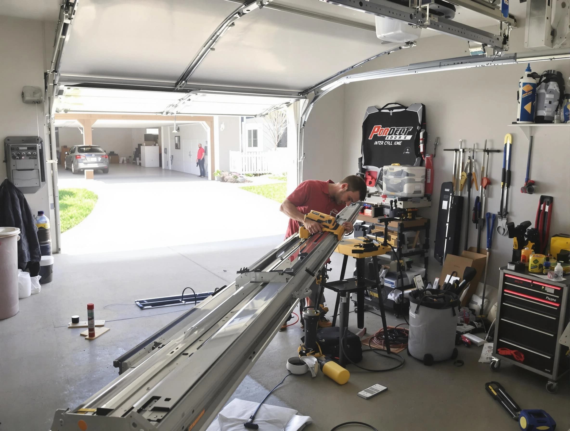 Naples Garage Door Repair expert performing track repair in Naples